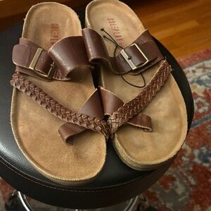 SOLEPLAY brown leather men’s stylish Sandals with braided strap, made in India